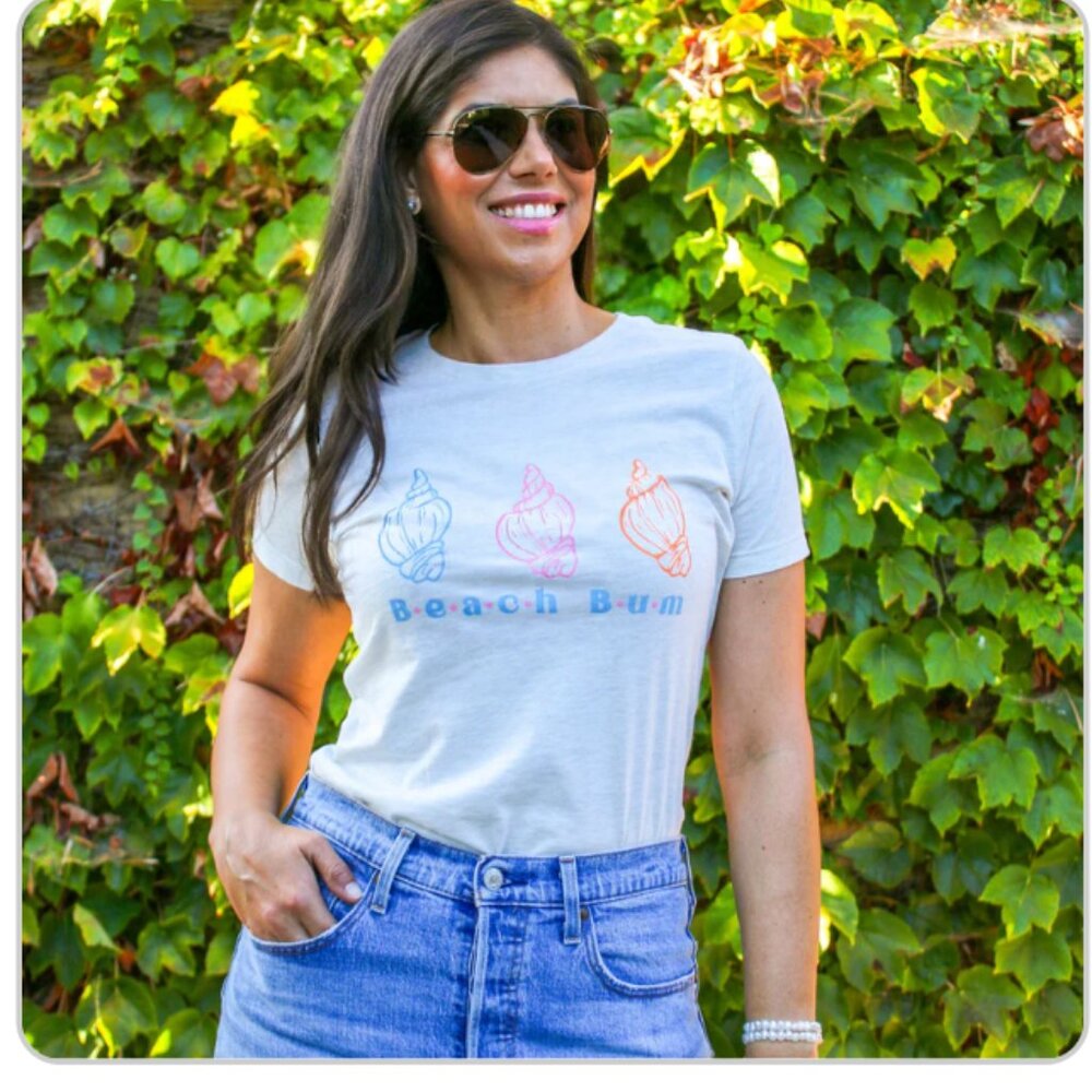 NWOT Beachly - Beach Bum Tee - Oatmeal